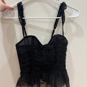 Urban Outfitters Black Sheer Corset